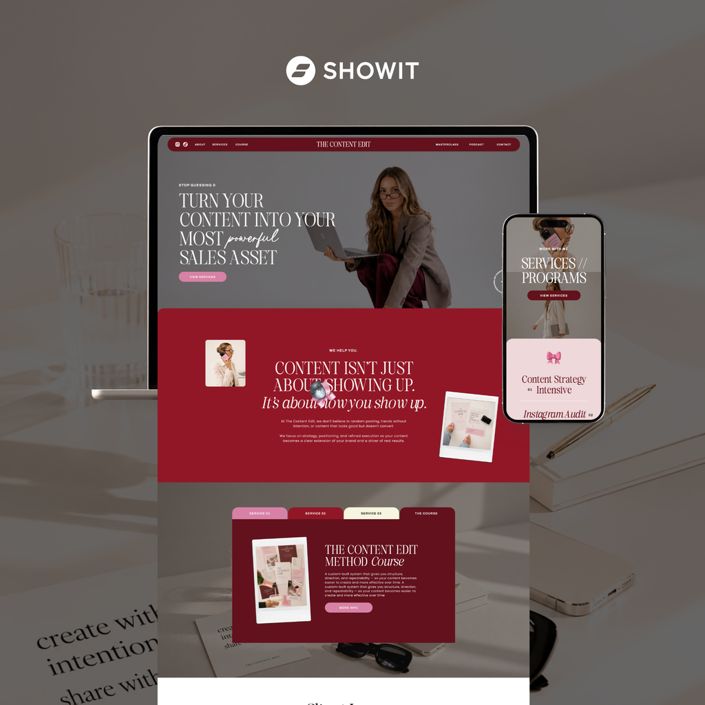 The Content Edit Showit Template