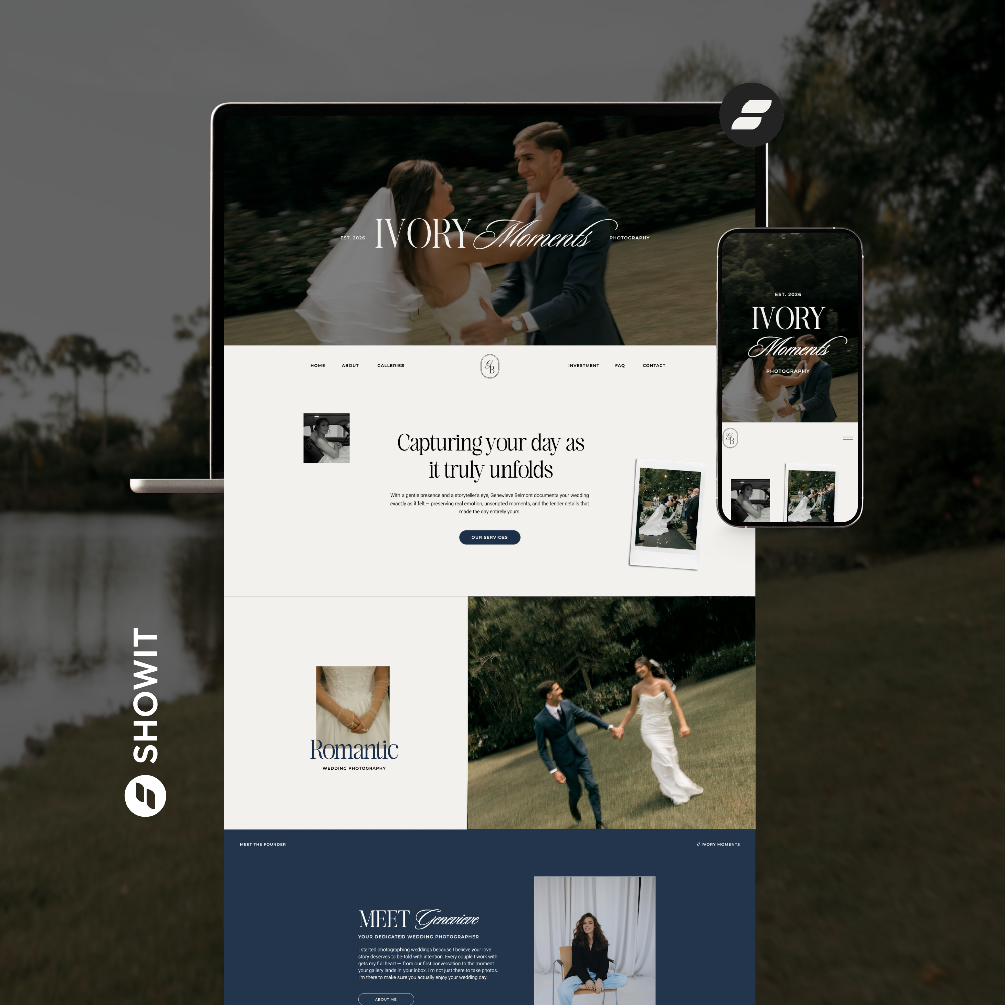 Ivory Moments Showit Template