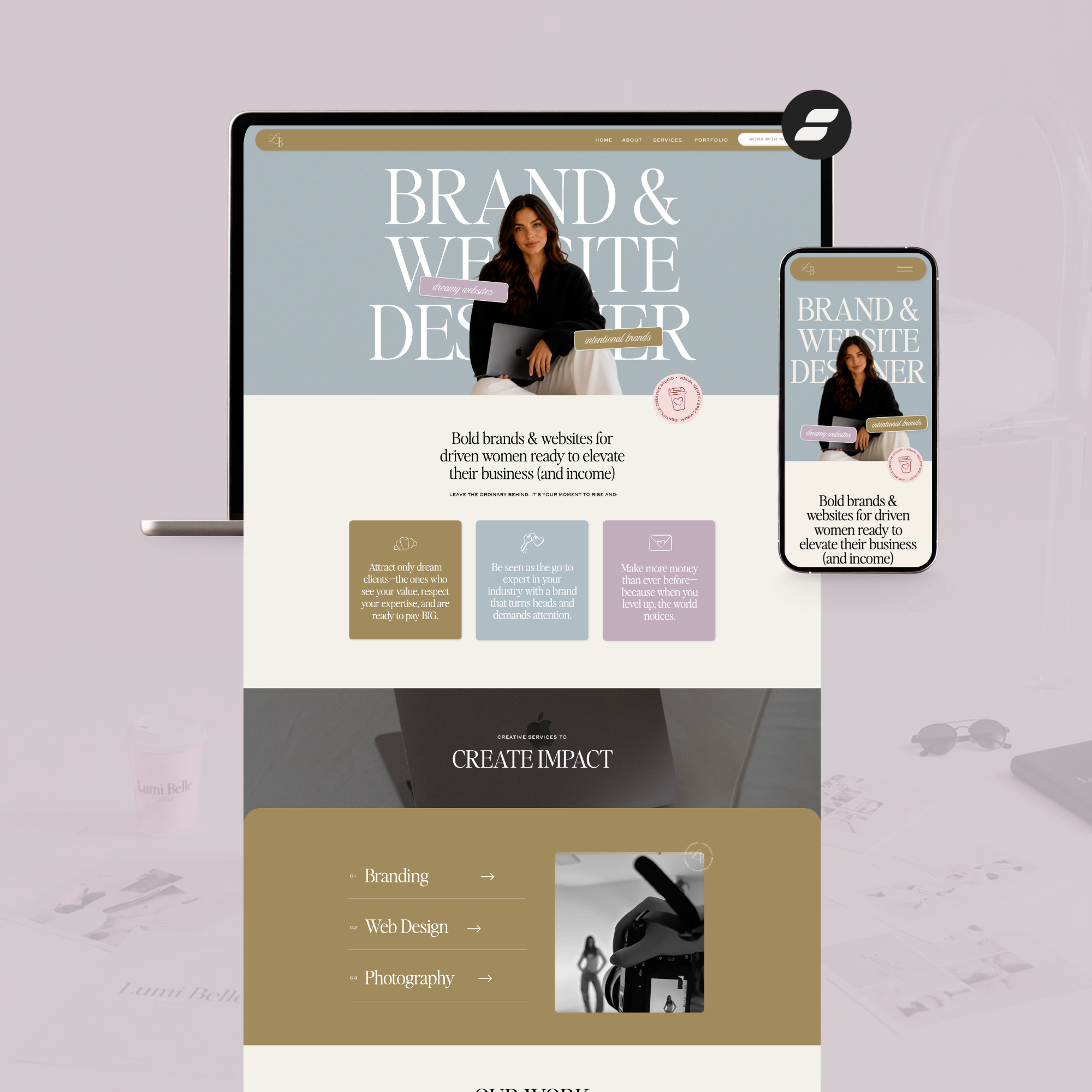 Lumi Belle Showit Template