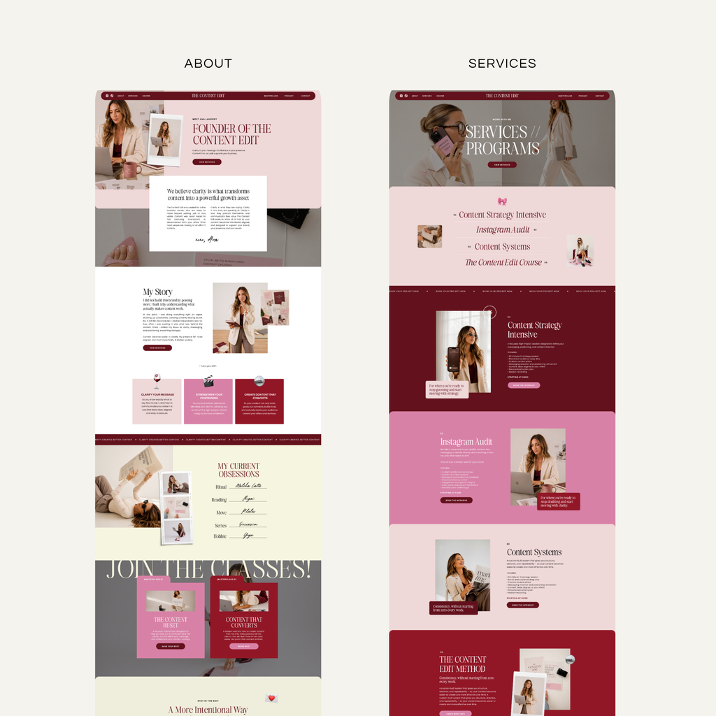 The Content Edit Showit Template
