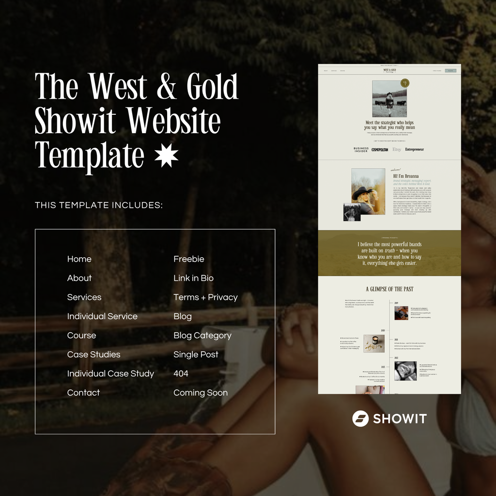 West & Gold Showit Template