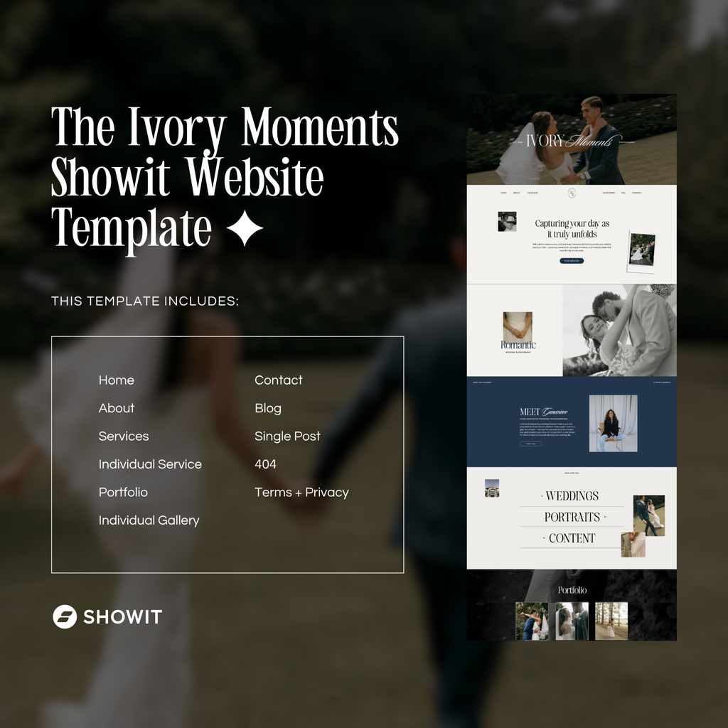 Ivory Moments Showit Template