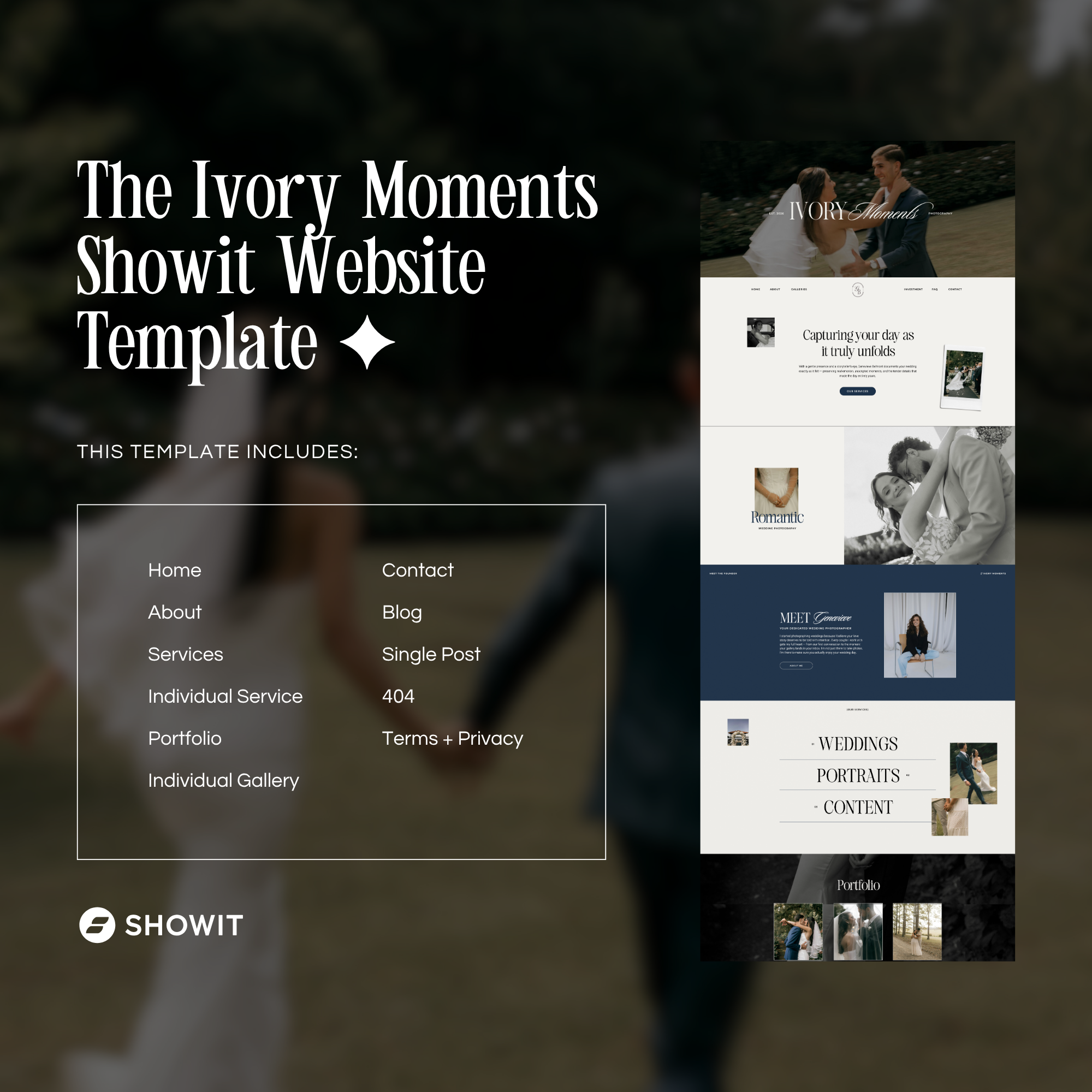 Ivory Moments Showit Template