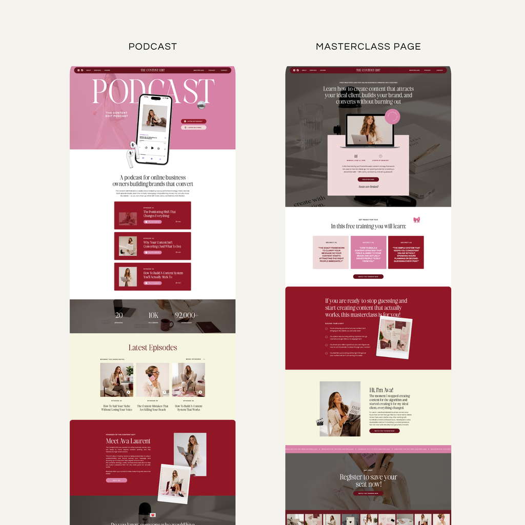 The Content Edit Showit Template