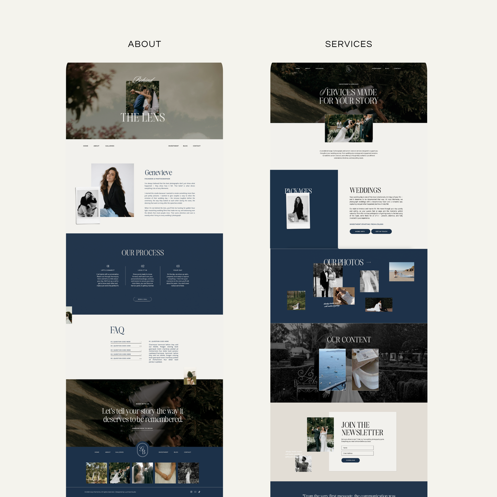 Ivory Moments Showit Template