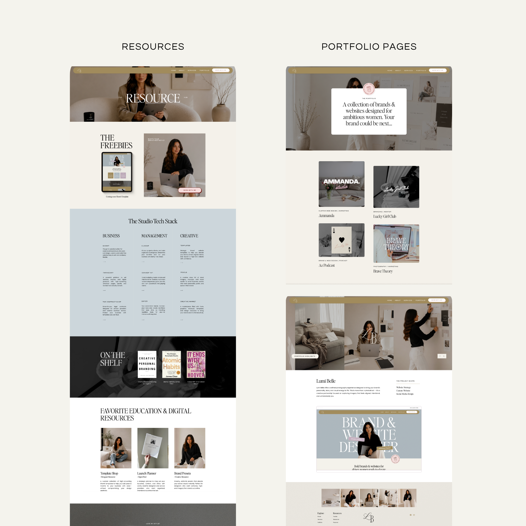 Lumi Belle Showit Template