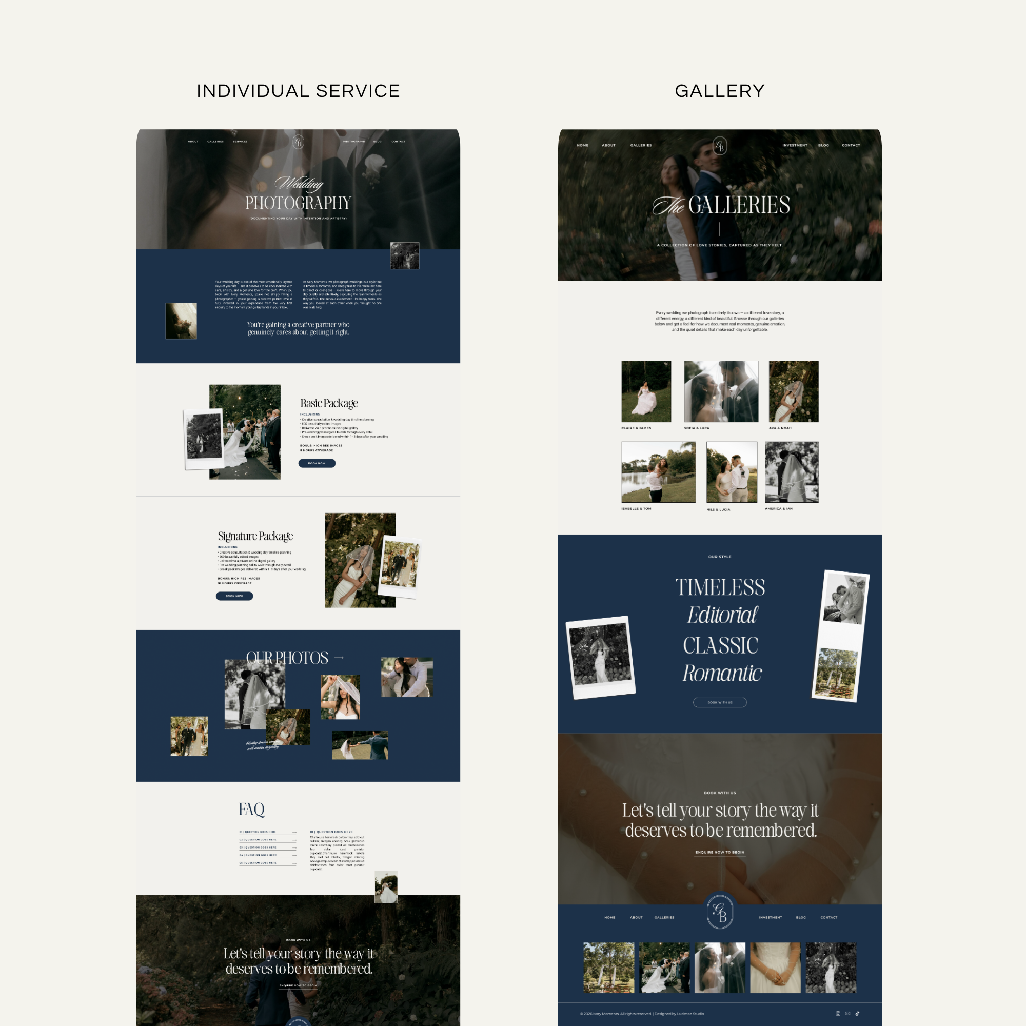 Ivory Moments Showit Template