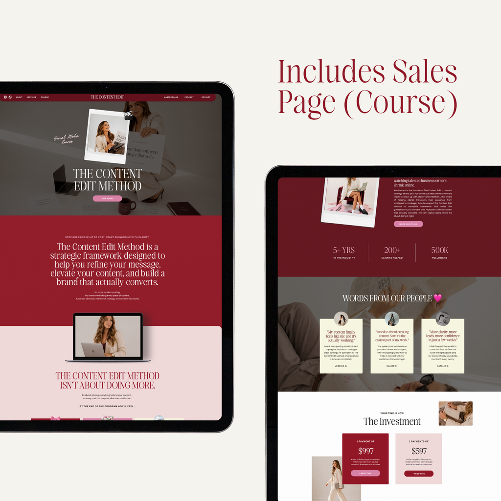 The Content Edit Showit Template