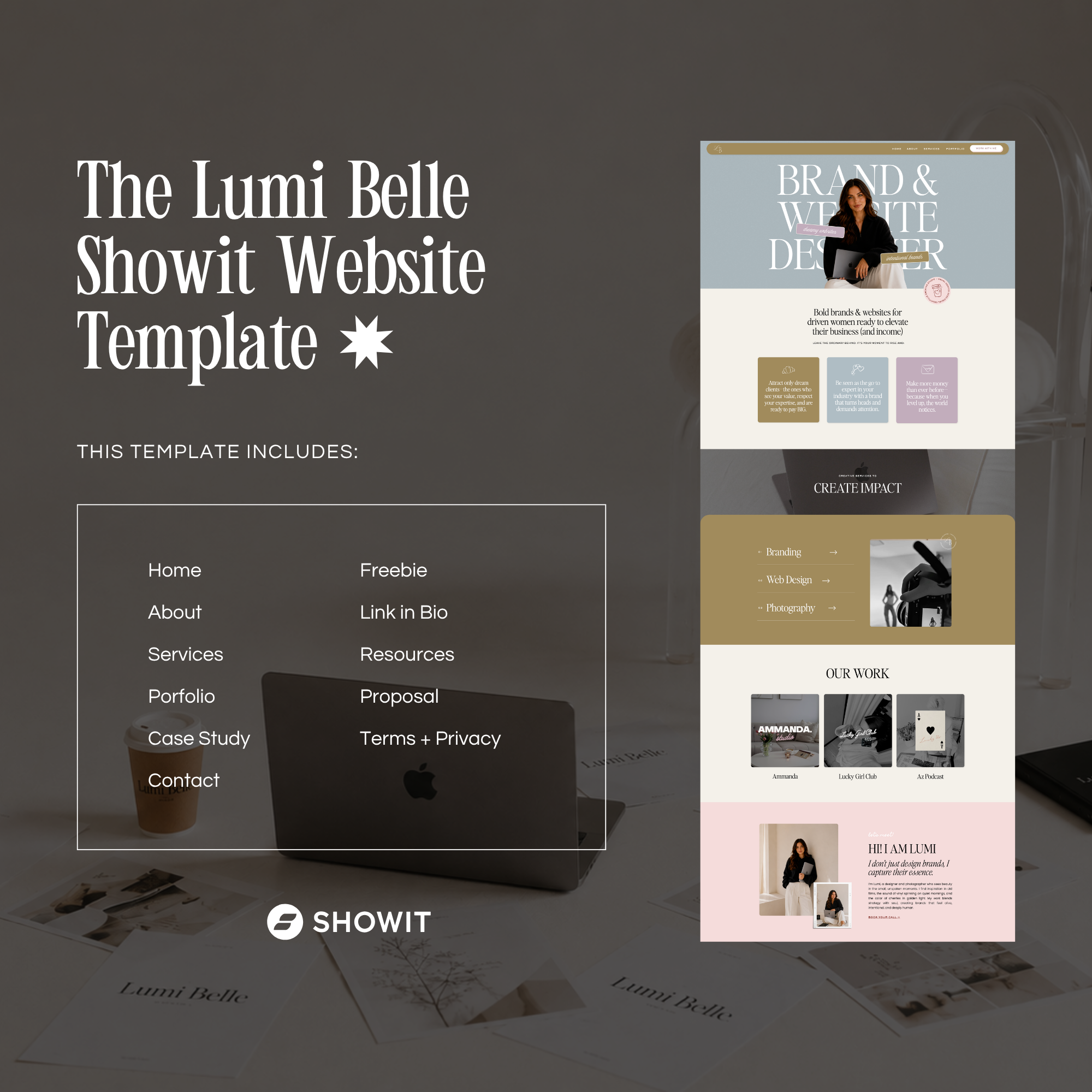 Lumi Belle Showit Template