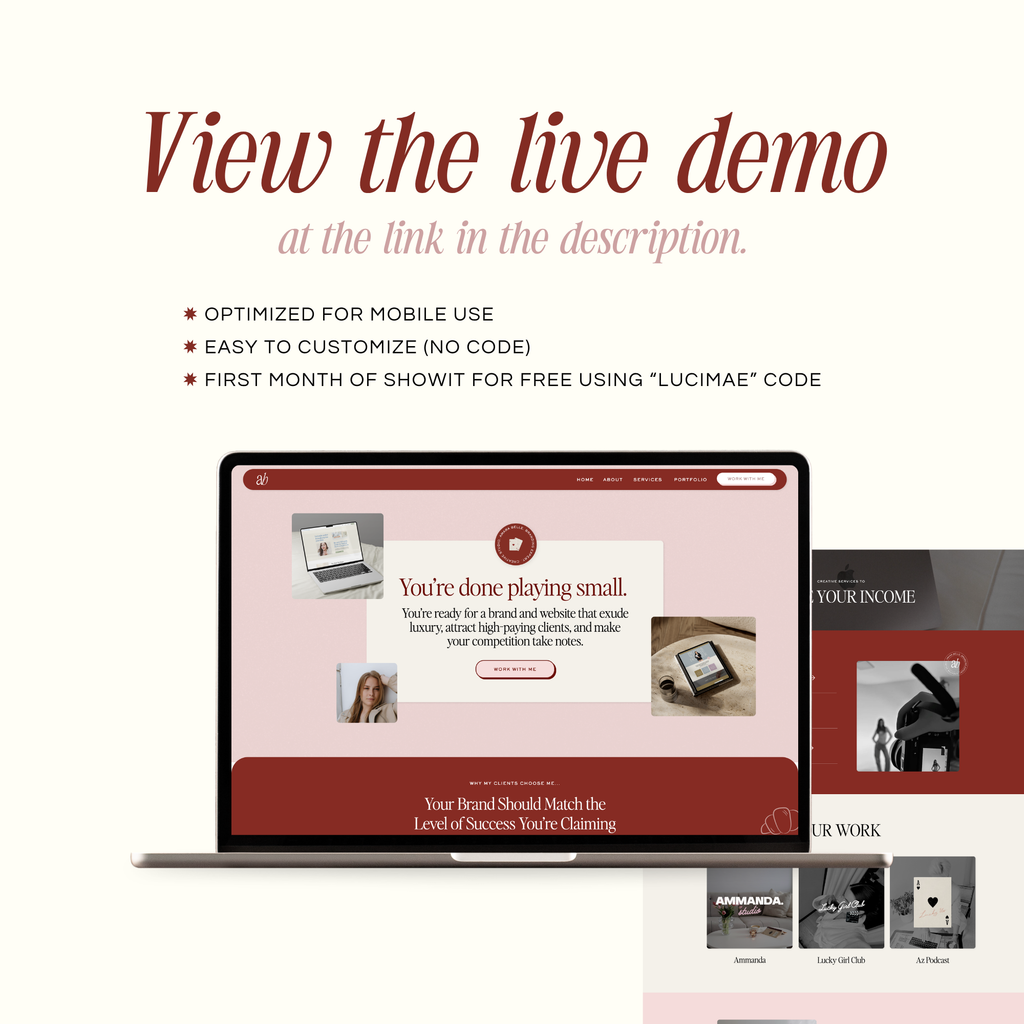 Amara Belle Showit Template