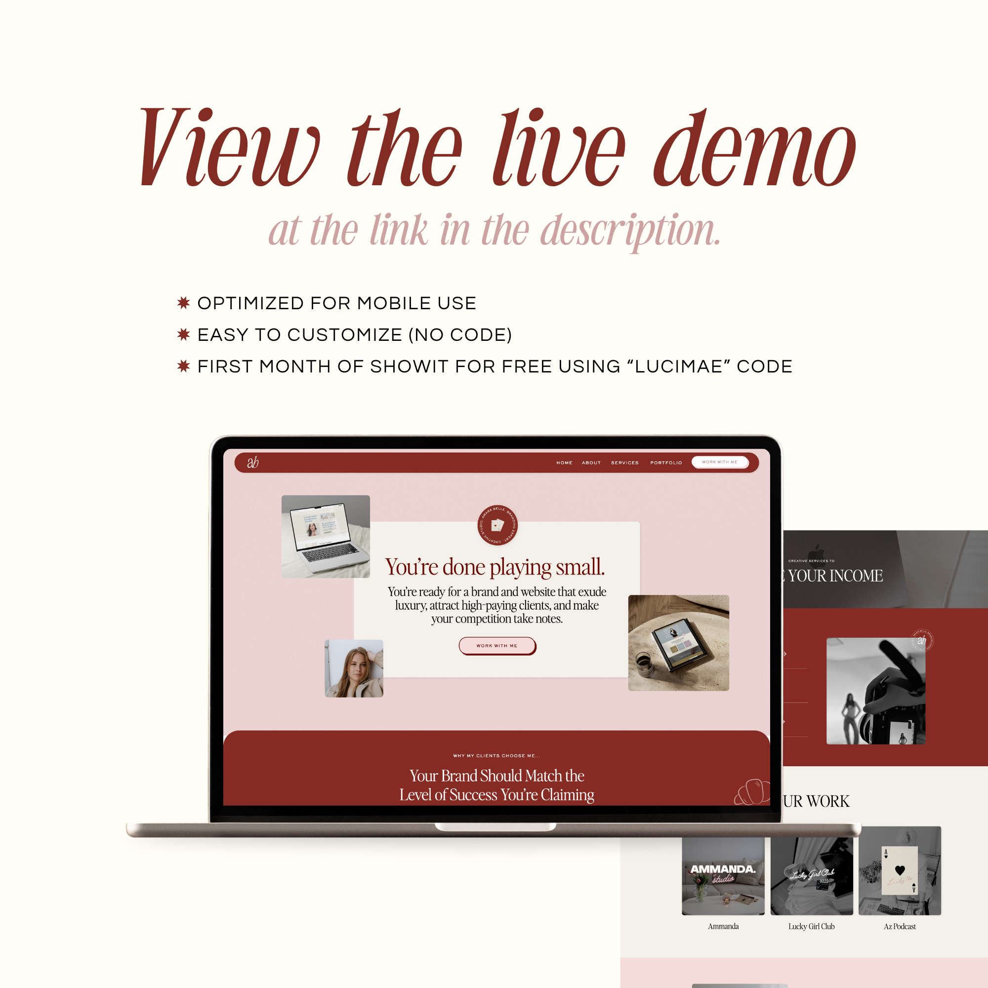 Amara Belle Showit Template