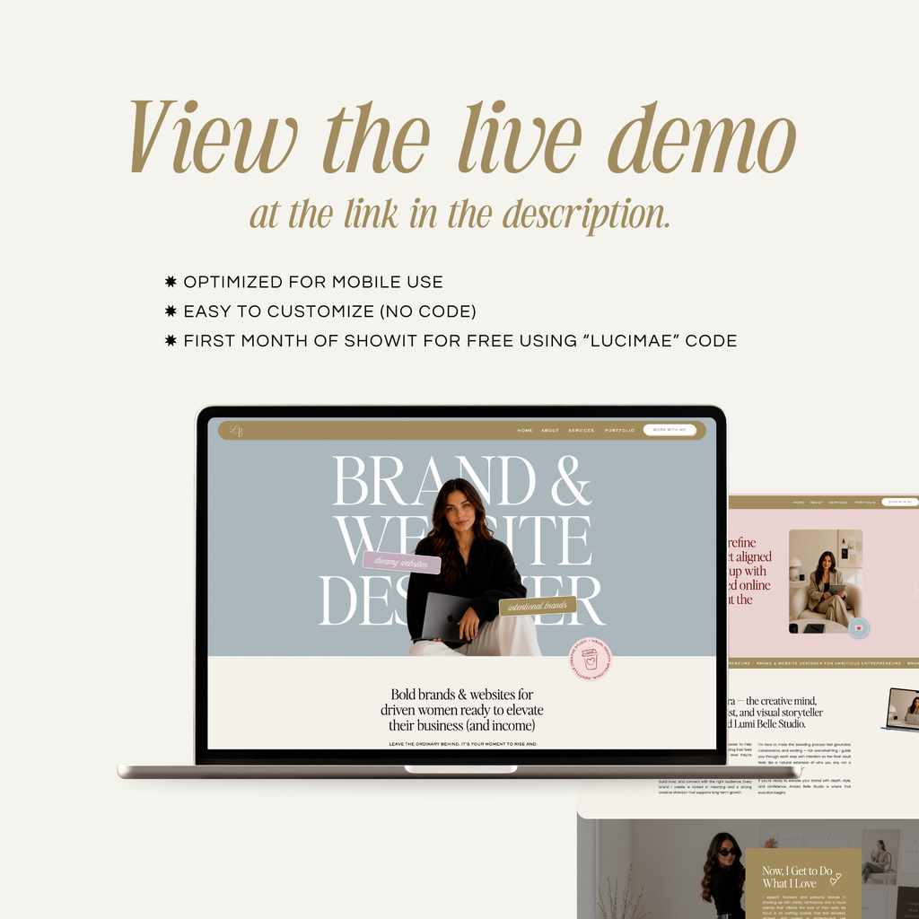Lumi Belle Showit Template